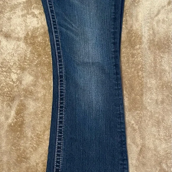 Miss Me Dark Blue Boot Cut Jeans with Embellished Pockets Size 28 - Picture 10 of 13